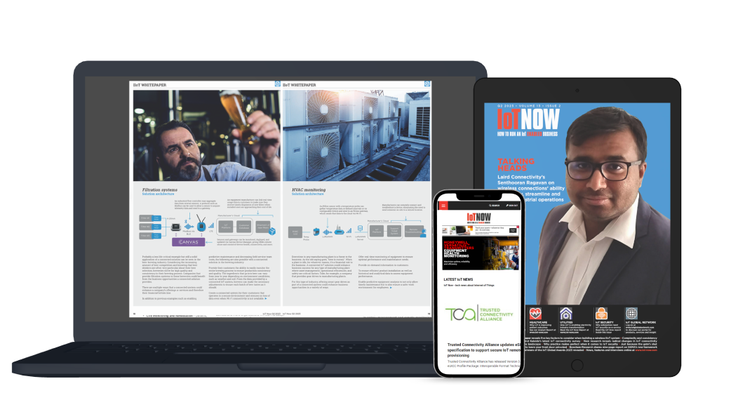 Devices displaying IoT Now Reports