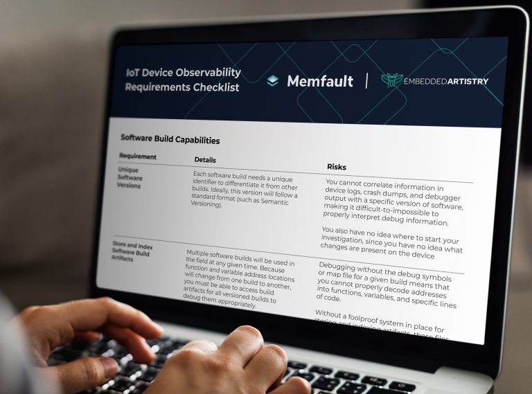 IoT device observability requirements checklist