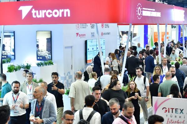 Crowds at the Turcorn stand under GITEX Türkiye Istanbul signage during the opening day of the event