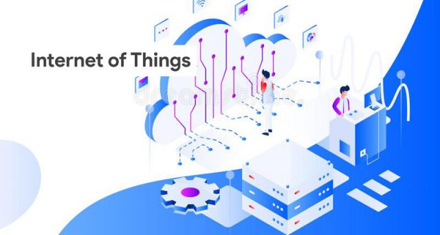 internet of things isometric illustration of connected things